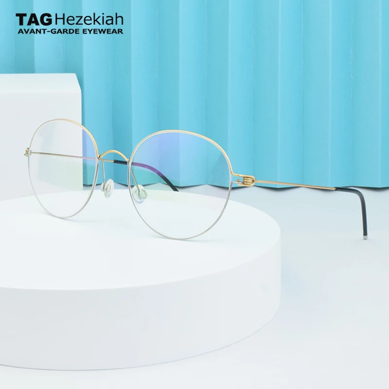 

Ultralight Denmark design Round Eyeglasses Frame High Quality Pure Titanium Eyeframe Men Women Korean Glasses Frames spectacle