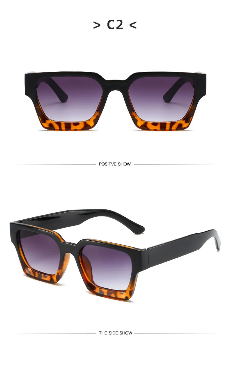 Mode Vintage Großen Quadratischen Sonnenbrille UV400 Retro Männer Frauen Grün Marke Designer Unisex Ins Stil Brillen Anti Blauen Rahmen – Detail 7