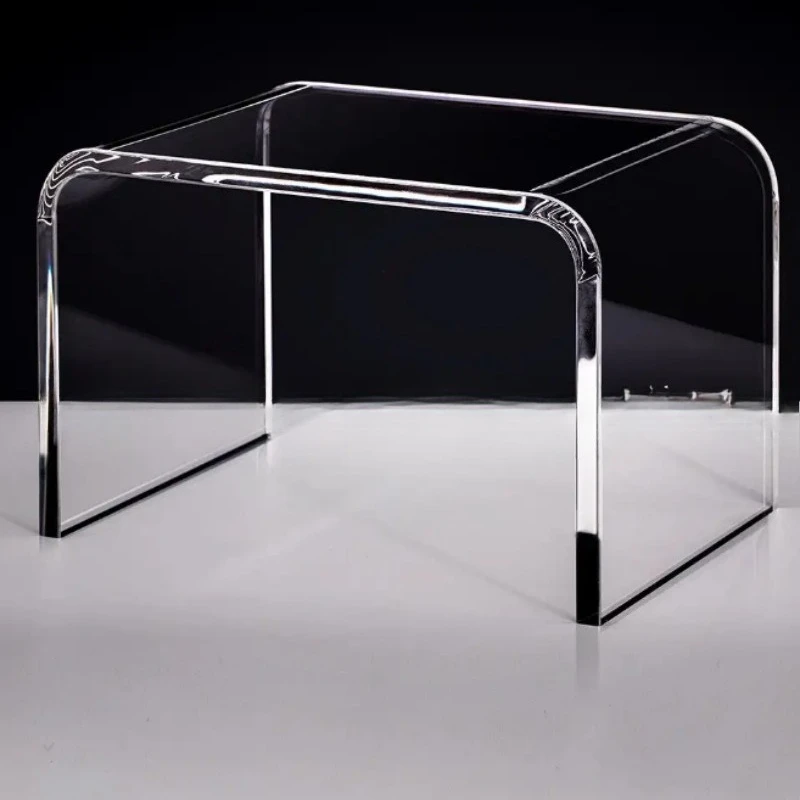 Mobile side table shelf display stand plexiglass mobile coffee table bed table