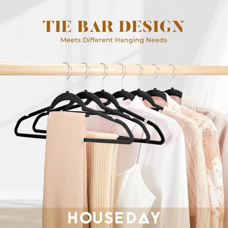 Durable Slim Hangers in Beige/Grey/Black, Space-Saving for Closets, Clothing Store Display Hangers