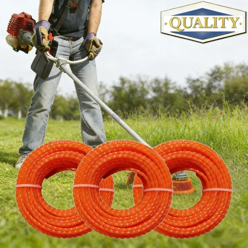 

LUSQI 2.4/3mm Nylon Trimmer Line For Lawn Mower High Strength Spiral Brush Cutter Rope For Garden Weed Removal