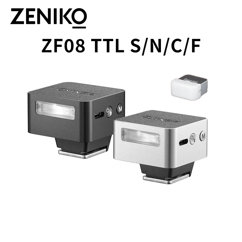 ZENIKO ZF08 TTL Mini Retro Flash Universal Hot Shoe Camera Flash Light for Sony ZVE10 A7M4 Nikon Z30 Canon R8 Fuji XT5 X100 XM5