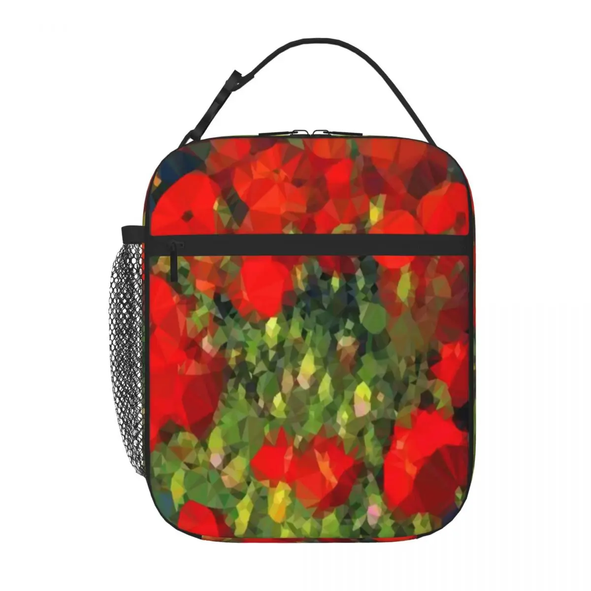 Hot Sale Van Gogh Red Poppies Low Poly Geometric Triangles Watercolor Food Storage Bag Long Drive Food Storage Bag