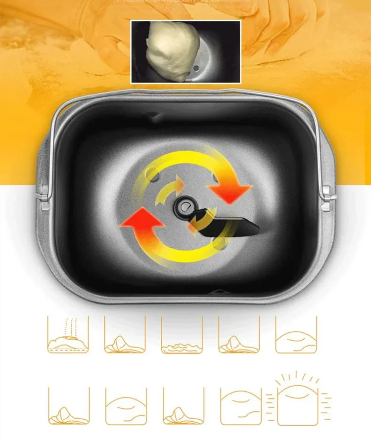 ماكينة صنع الخبز الفرنسية المنزلية مع شاشة LED #5