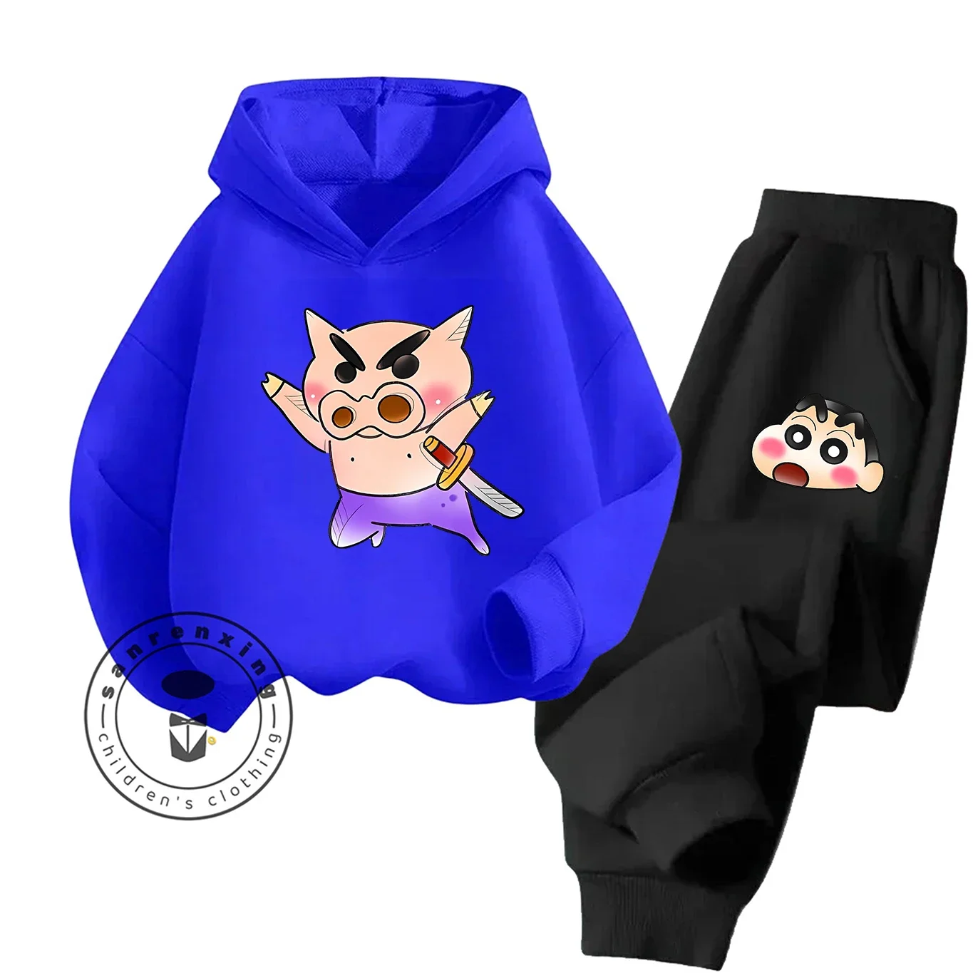 

2D Crayon Shin Chan Fashion Hoodie Set Cartoon Printed 2025 For Kids Teens Boys Girls Casual Hot Sale With Matching Dress