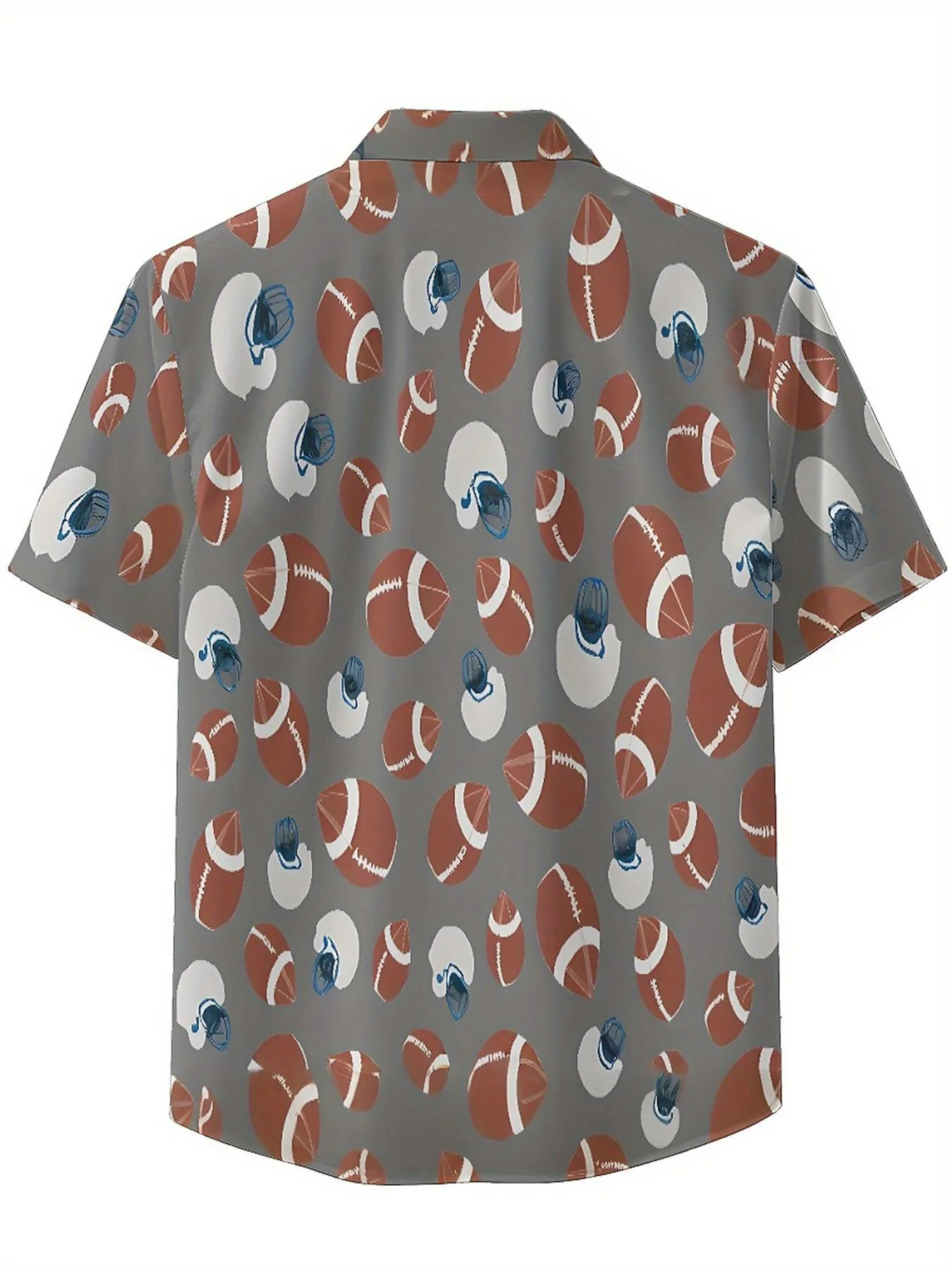 เสื้อฮาวายขนาดบวกของผู้ชาย ลายฟุตบอล เสื้อลําลองฤดูร้อน เหมาะสําหรับกลางแจ้งและงานปาร์ตี้ สตรีทแวร์