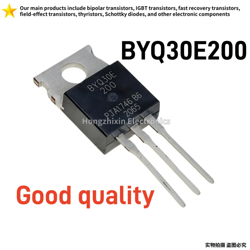 10PCS BYQ30E200 TO‑220 Ultrafast Dual Power Rectifier Diode 16A 200V Common Cathode Through‑Hole For SMPS Power Supply