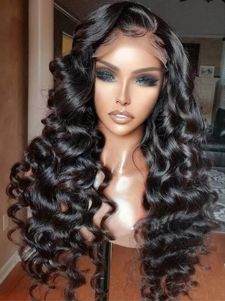 

Loose Wave 250 Density 13x6 HD Lace Frontal Wigs Loose Waves Wig Human Hair Brazilian Loose Deep Wave 30 40 inch Wigs