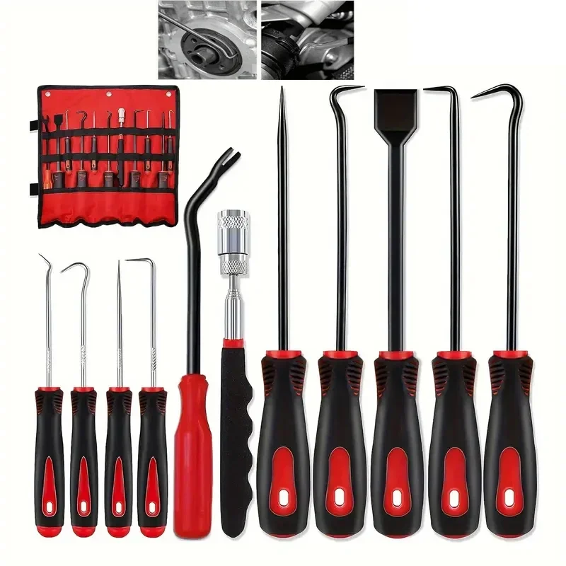 مجموعة خطاف اختيار دقيقة للسيارة مع مكشطة 4 قطع/11 قطعة أدوات إلكترونيات السيارات مواد عالية الجودة تصميم مانع للانزلاق Amagi #2