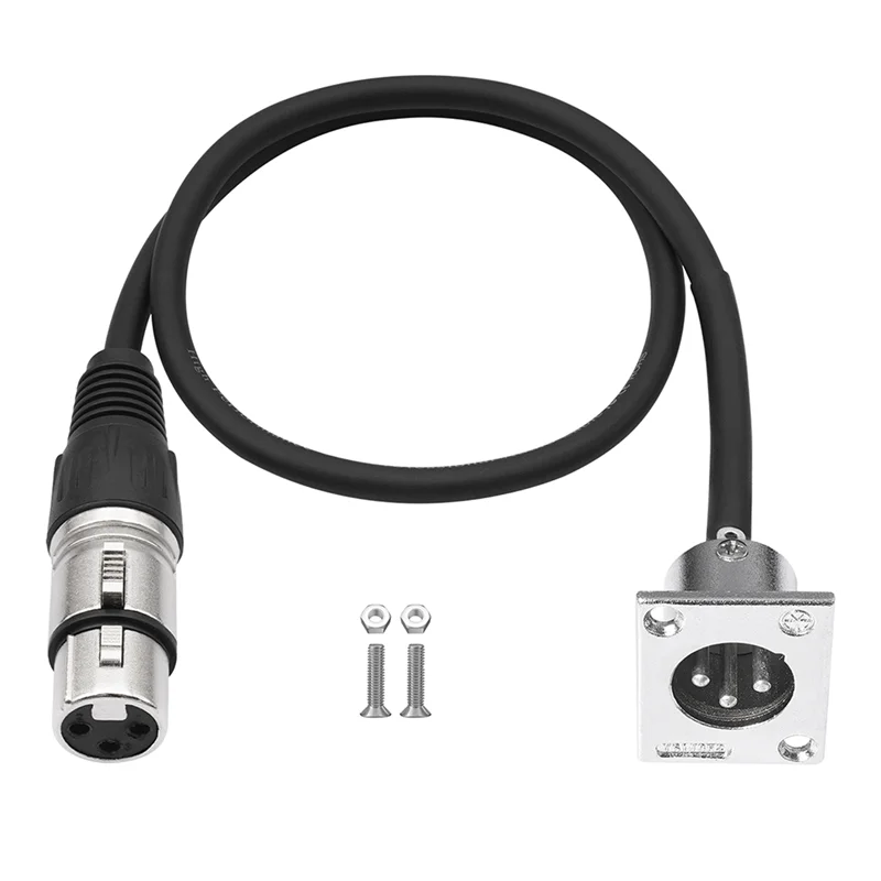 B86B-D Type XLR 2 Pack Cable,Pass Through Connector, D XLR Male To Female For Premium Stage Box, Patch Panel, Panel Mount