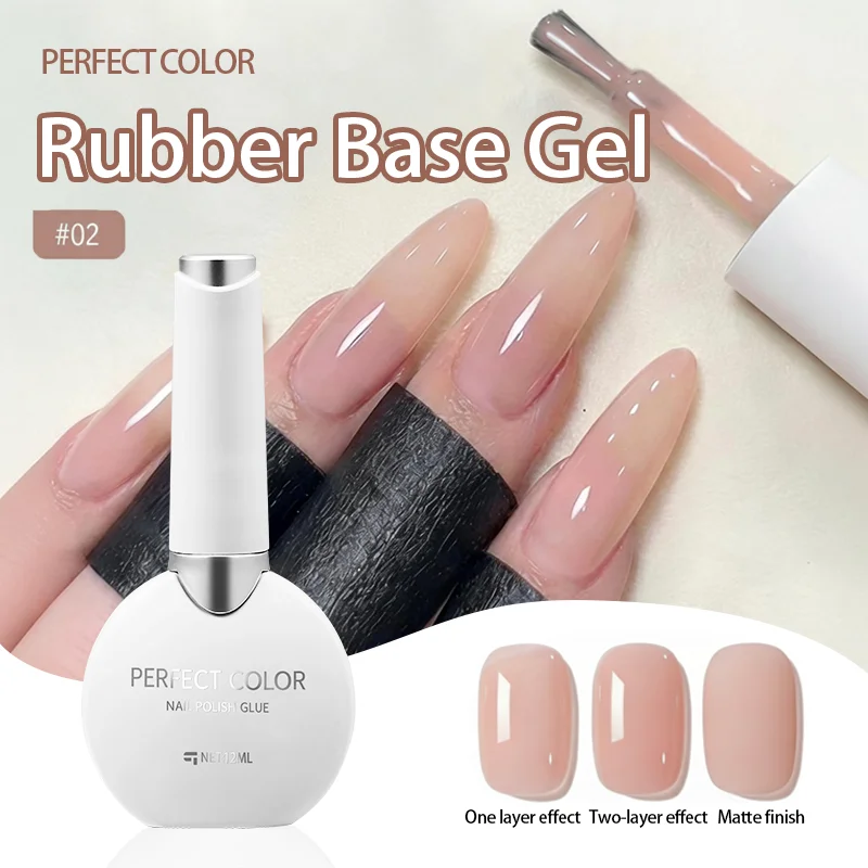 PERFECT COLOR 15 Farben Rubber Base Gel Nagellack 12ml Nude Pink UV Gel Zubehör Nagelkunst Design für Zuhause und Salon