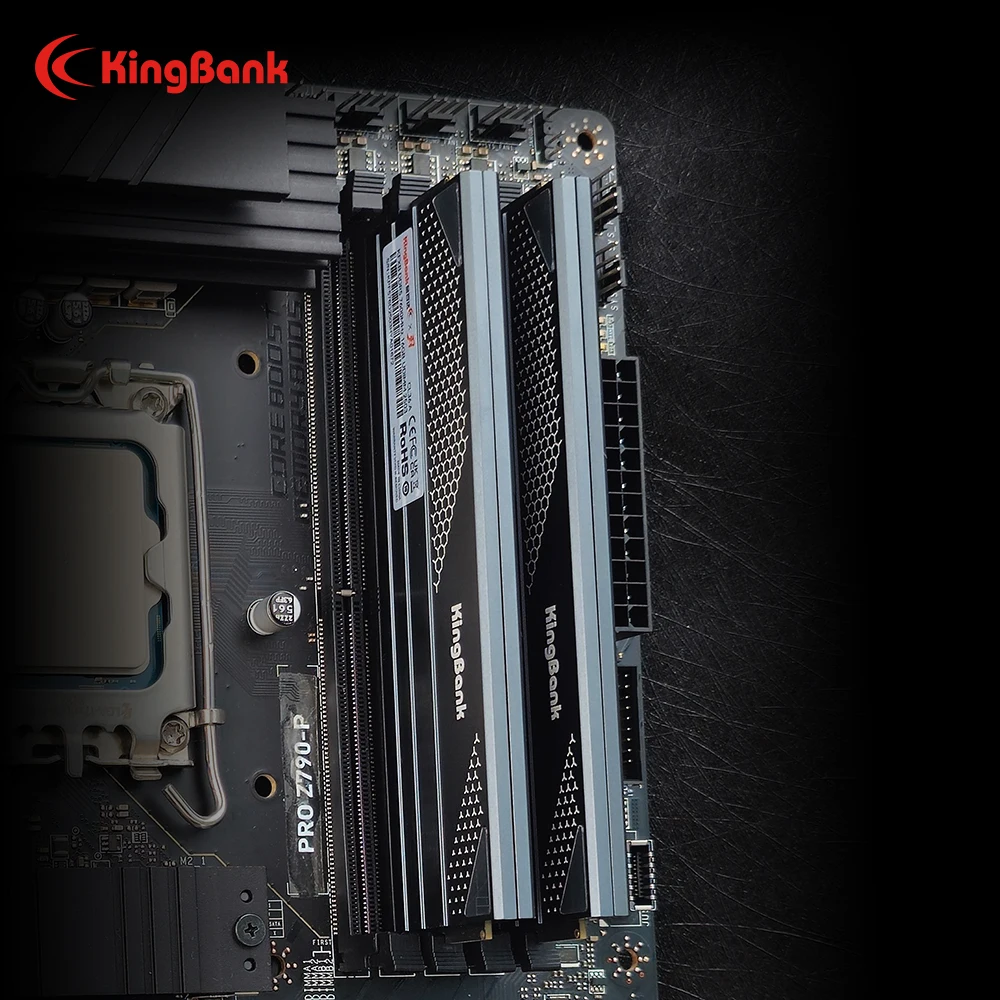 KingBank Black DDR5 Memory 32GB (16GBx2) 7600MHz CL36 High-Performance Overclocking RAM SOARBLADE KFXB Series