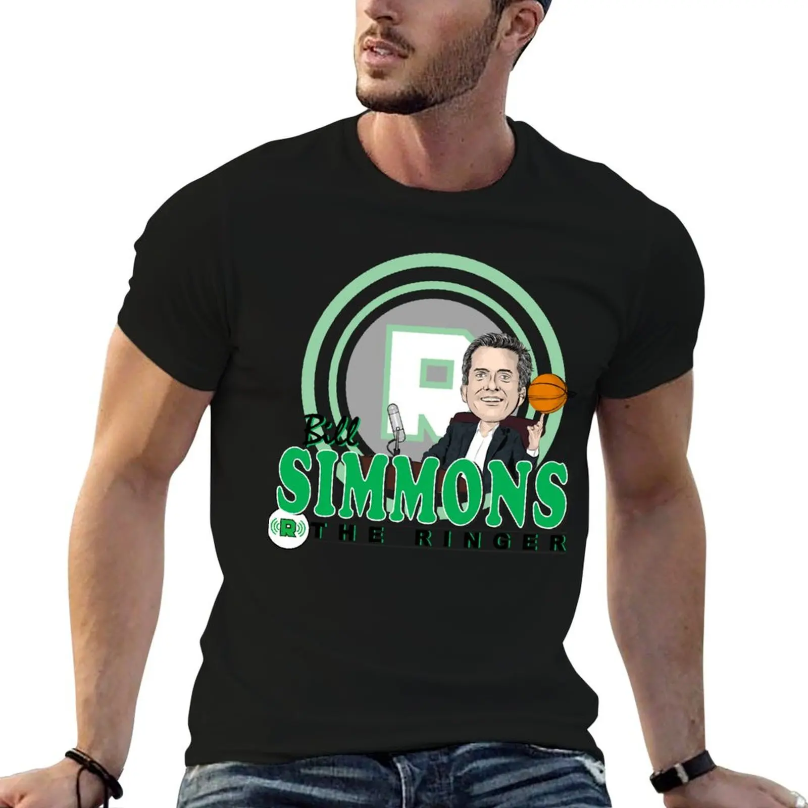 Bill Simmons Caricature Tee T-Shirt Durable Work Wear T-Shirt