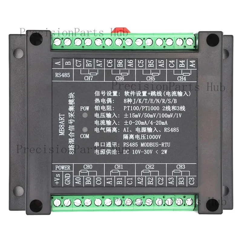 PT100 PT1000 8-channel Platinum Resistance RTD High-precision Temperature Acquisition Module MODBUS RS485