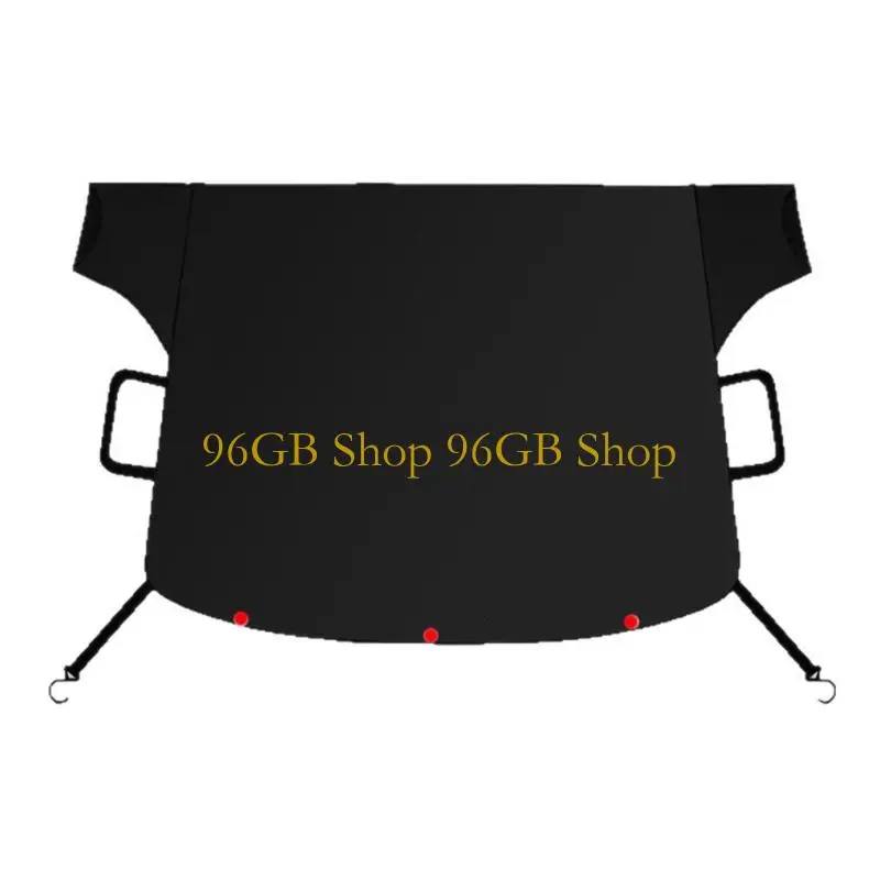 96GB Thick Oxford Fabric All Weather Protective Windshield Guard Cover for Cars with Hooks for Snow Sun Defense