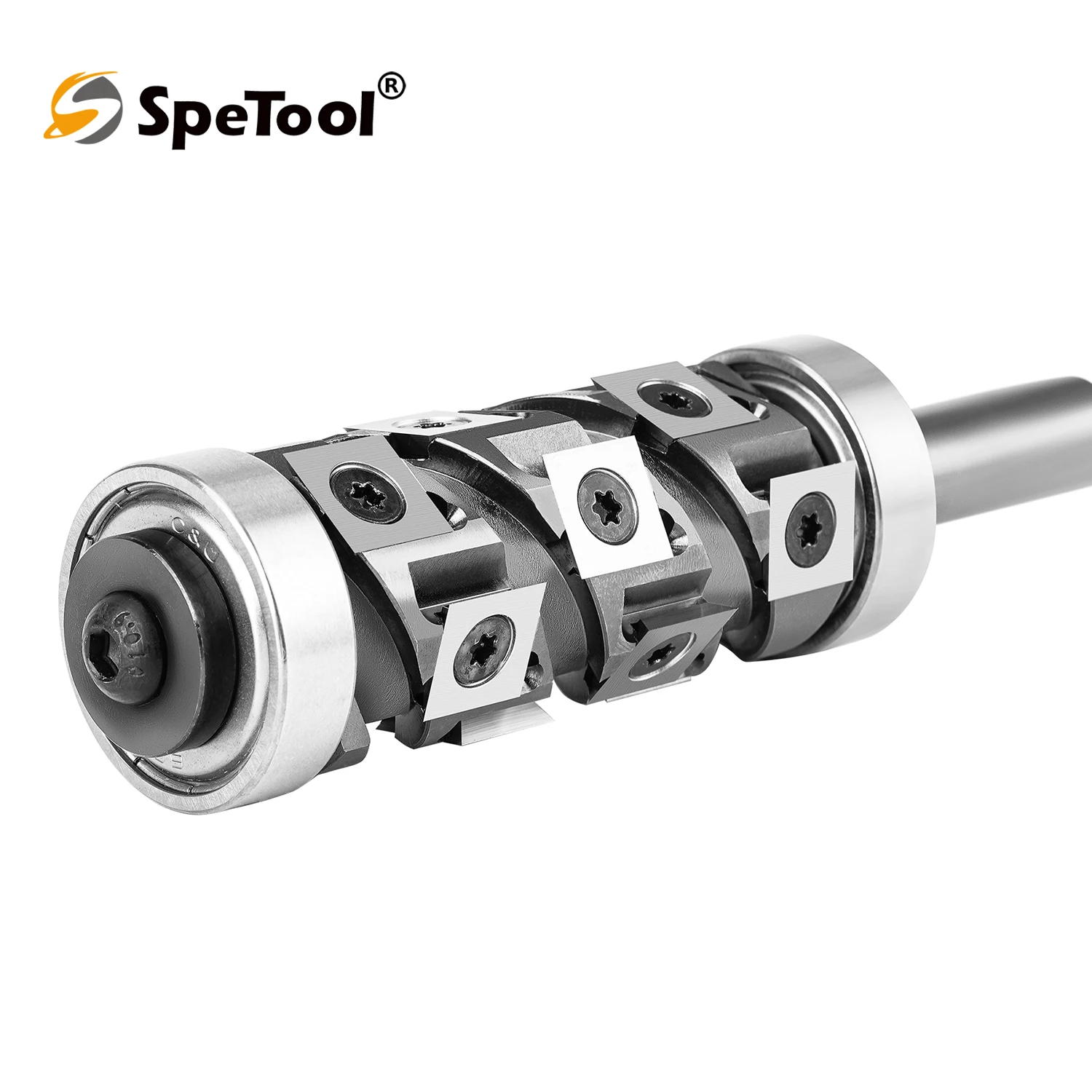 SpeTool 1pc Carbide Insert Flush Trim with Bearing 32mm Dia x 1/2\