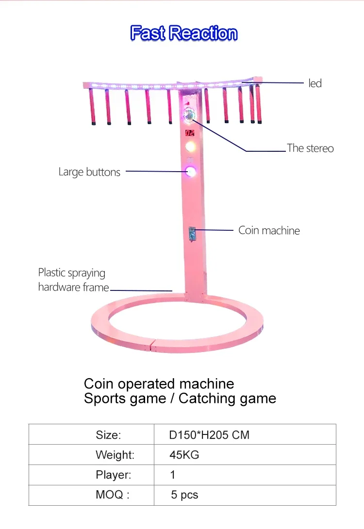 Глаза Быстрые чипсы Аркадная машина Крытая тренировка быстрой реакции Игрушки Электрическая ловля палочек Игровой автомат Падающая игра