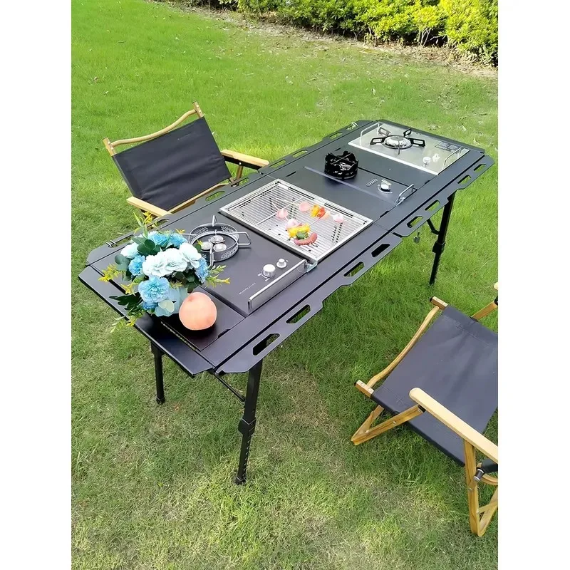  Folding Camping IGT table Expandable 5 unit table BBQ multifunction adjustable table leg desk Desktop burner