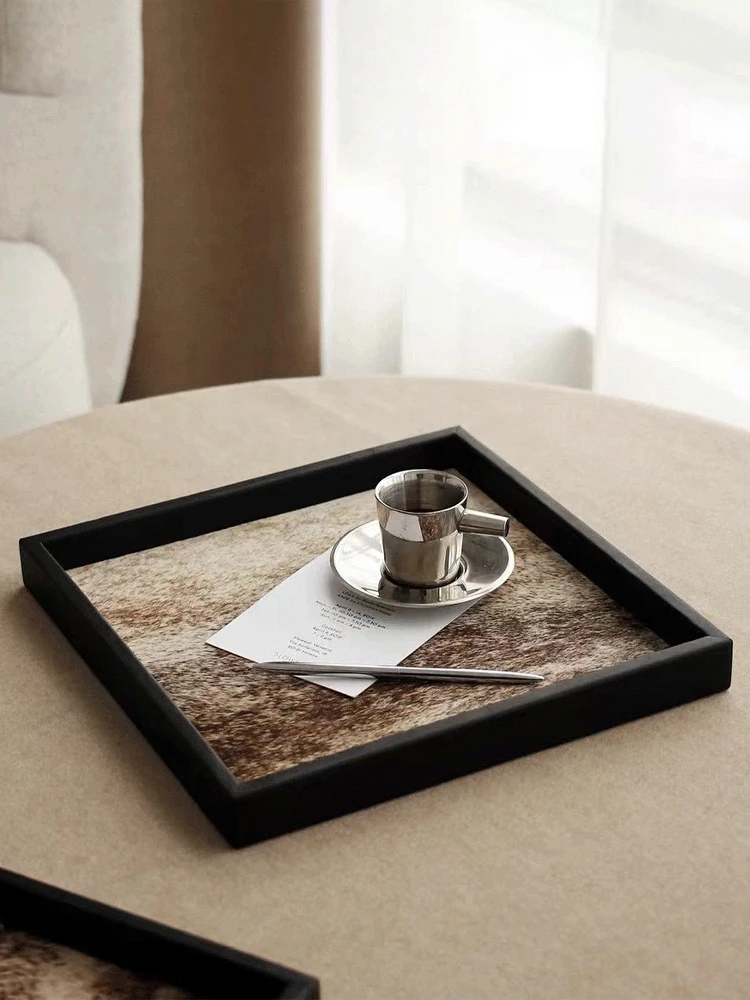 

l Hair Desktop Jewelry Storage Tray Modern Square Decorative Accories Organizer Handmade Wood Material