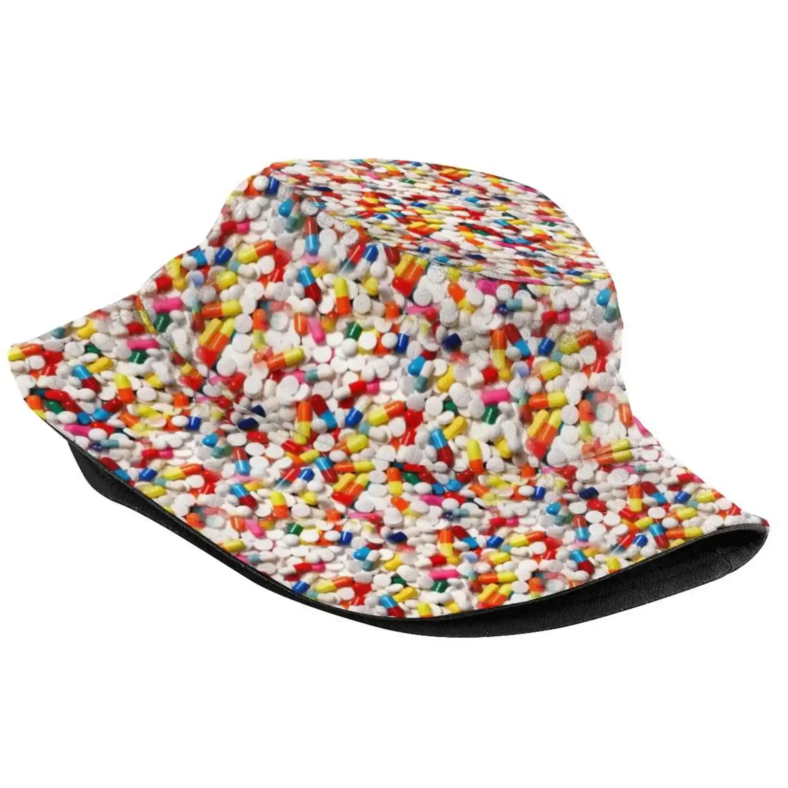 Pill Pattern Fishing Hunting Climbing Cap Fisherman Hats Pills Medicine Hipster Stoner Cool Colorful Pattern Doctors Nurses