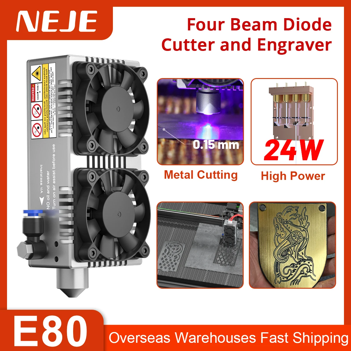 

NEJE 40W-120W Laser Module Laser Head 450nm Blue Laser TTL Module Laser Engraving Machine Wood Marking Cutting Tool Air Assist