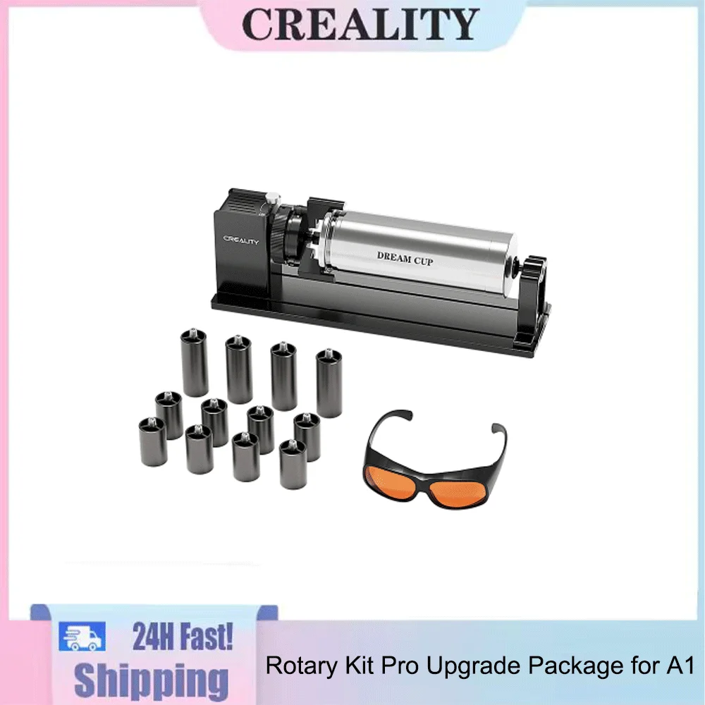 Creality Falcon A1 Rotary Kit Pro Upgrade Package Laser Engraving Y-aixs 360° Rotating Rotary Roller with Goggles and Risers