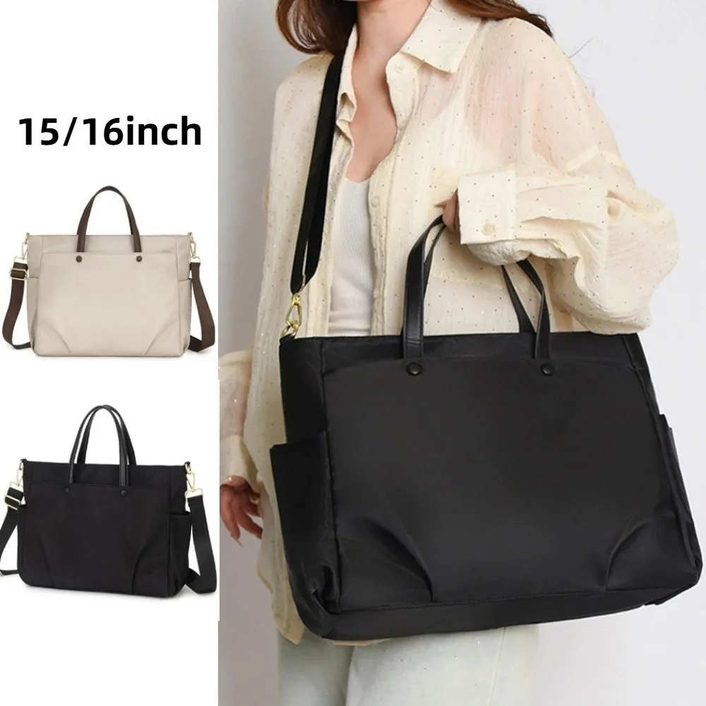 

Shoulder Strap Portable Laptop Bags 15/16inch with Handle Laptop Handbag Solid Color Side Pocket Notebook Sleeve Bag Office Use