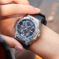 Reef Tiger/RT Top Brand Men Sport Watches Automatic Skeleton Watch Steel Waterproof Leather Strap Relogio Masculino RGA6912