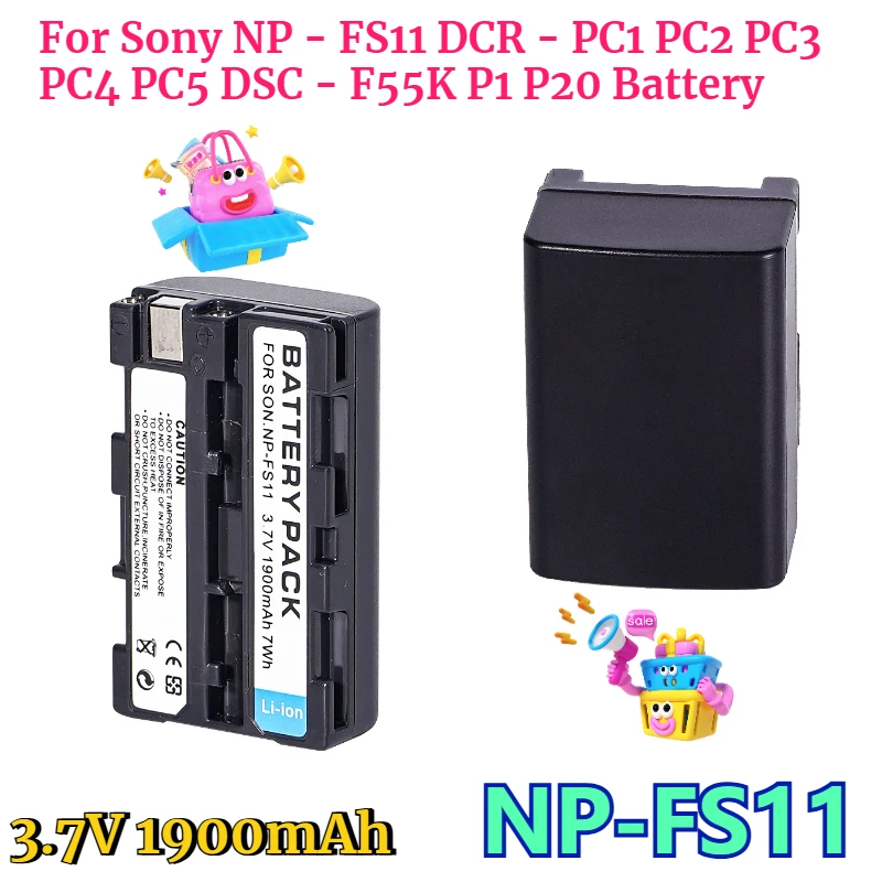 

3.7V 1900mAh for Sony NP - FS11 DCR - PC1 PC2 PC3 PC4 PC5 DSC - F55K P1 P20 Battery