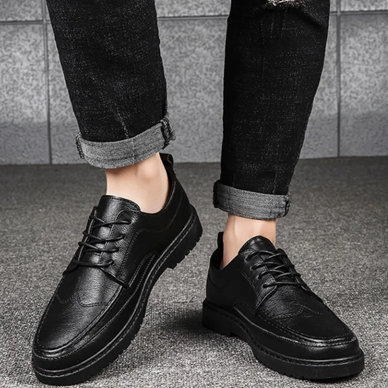 Mens Leather Shoes British Style Business Casual Shoes Men Loafers Driving Footwear Moccasins Men Formal Dress Working Shoes