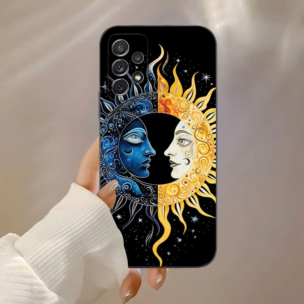 Astrological Suns Moons Phone Case For Samsung Galaxy A91,A80,A73,A72 ,A71,A53A52,A32 ,A31A22,A21s,A20,Black Cover