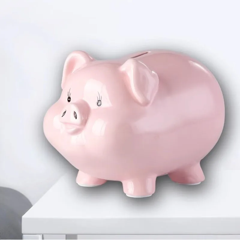 Ceramic Pig Money Boxes Safe Mystery Transparent Euro Coin Cute Gift Large Big Size Piggy Bank Storage Spaarpot Home Decoration