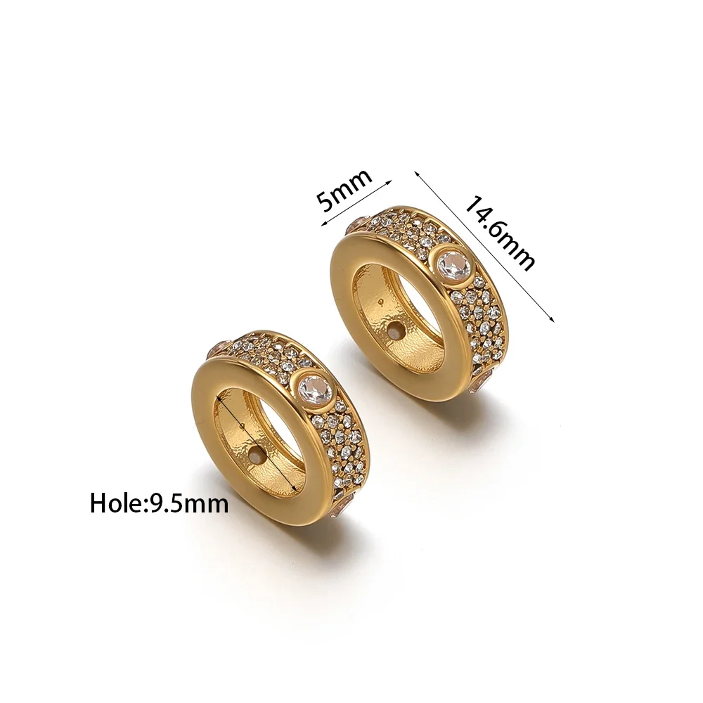 3 Stück Edelstahl-Zirkon-Zylinderperlen, lose Abstandshalterperlen für DIY-Halsketten, Schmuckherstellung, Armbandzubehör, Ohrringzubehör – Detail 3