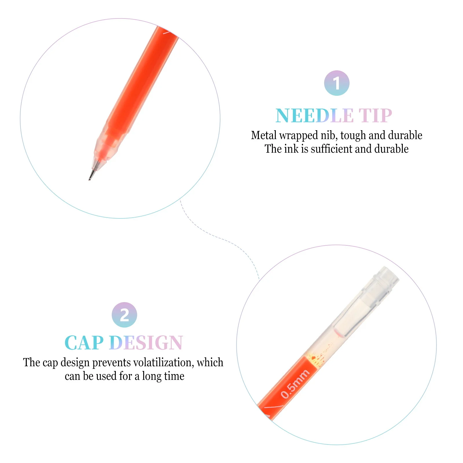 

9pcs Colored Drawing Pens Premium Plastic Gel Pens Smooth Writing Pen Portable Stationery Set For School Office Gift