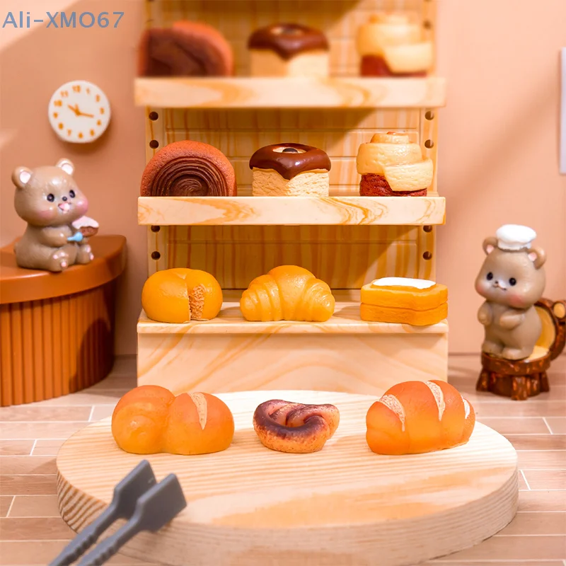 Cartoon Resin Bread Cake Fake Food Resin Dollhouse Decoration Crafts DIY Kawaii Decoration Accessories Desktop Ornaments