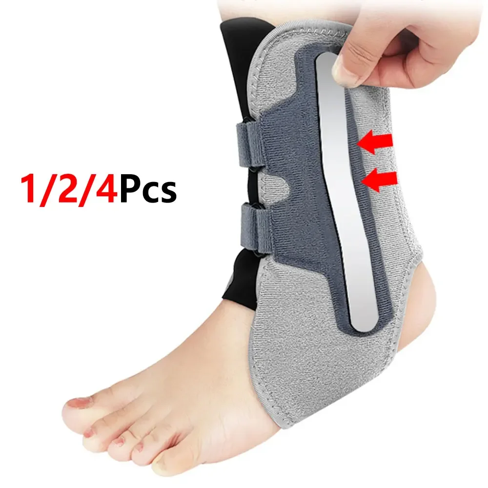 1/2/4Pcs Ankle Support Brace, Adjustable Compression Ankle Wrap with Aluminum Stays for Basketball Volleyball Sports Men Women