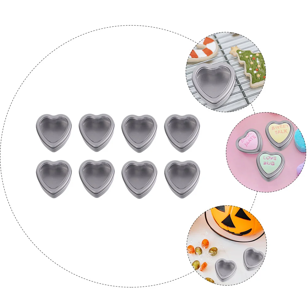 

8 Pcs Heart Shaped Candy Box Wedding Favor Sugar Chocolate Boxes Heart-shaped Tinplate Travel