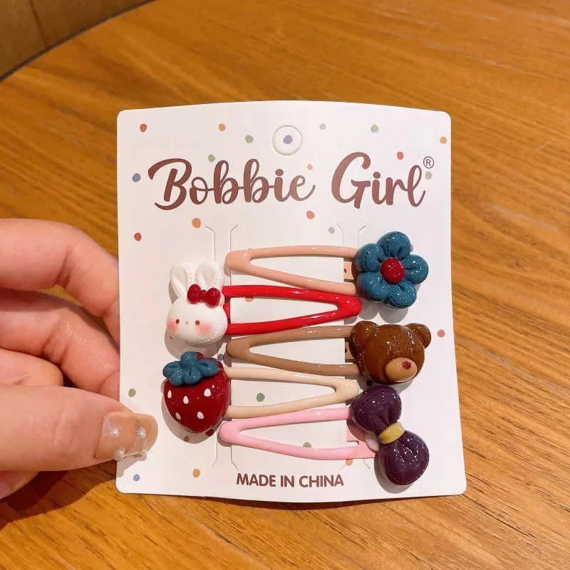 

Для маленьких девочек, корейский мультфильм, сладкий цветок, бант любви, милый карамельный цвет, BB-зажим, сломанная детская заколка для волос с боковой челкой, сломанная шпилька HP01