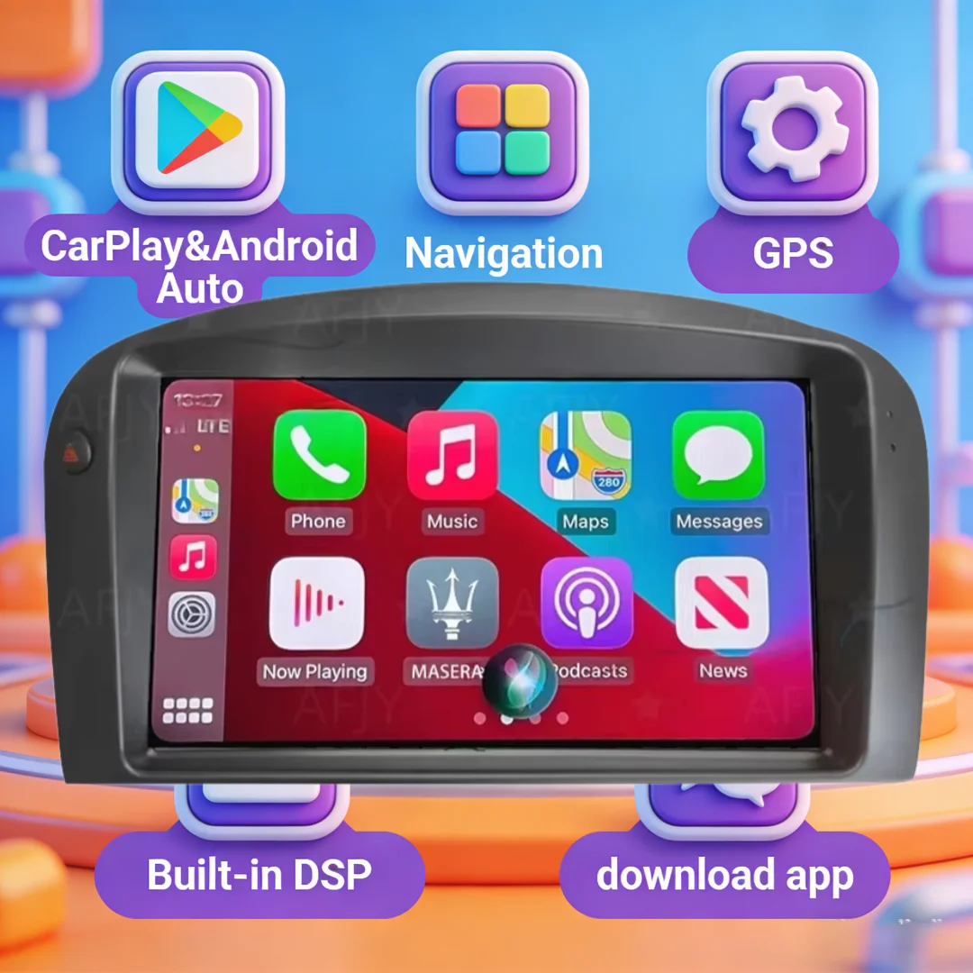 Carplay Auto Stereo Android 13 Car GPS Navigation For Maserati 3200GT 4200GT Multimedia Player GPS Navigation Head Unit 4G SIM