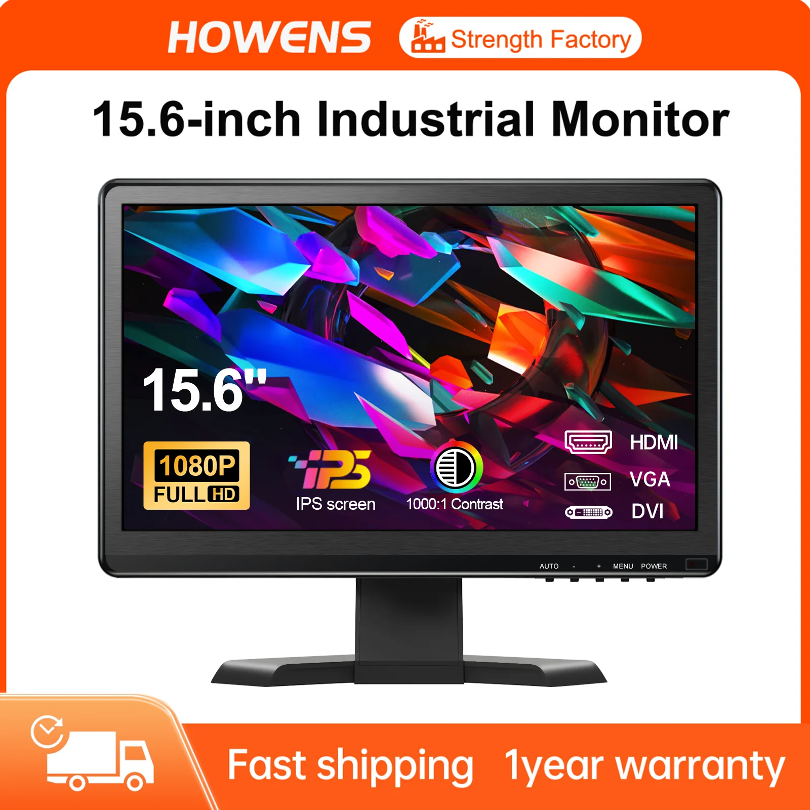 

15,6-дюймовый IPS-монитор Full HD 1920x1080 с креплением HDMI VGA DVI VESA для офисной игровой автоматизации