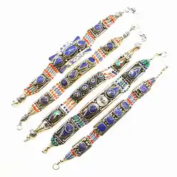 Indian Bracelets Copper Inlay Colorful Stone Clasp Bracelets Multi Designs BB-475