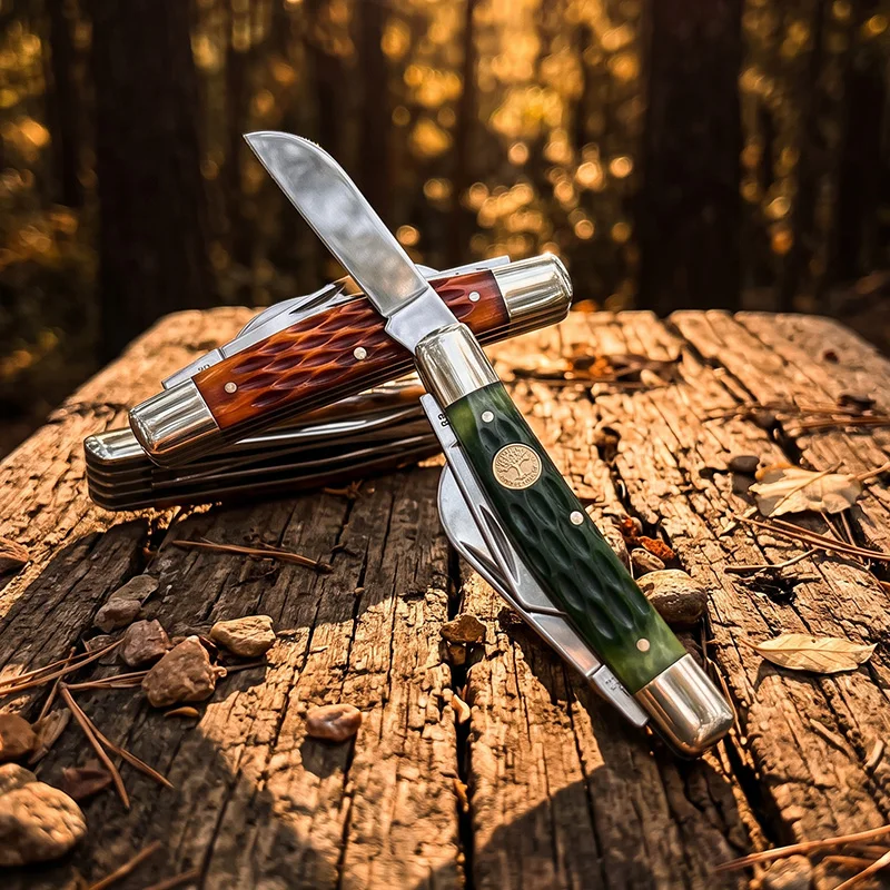 Traditional Pocket Knife High quality sliding joint Multi Blade Folding Knife Classic Traditional Utility Tool for Collection