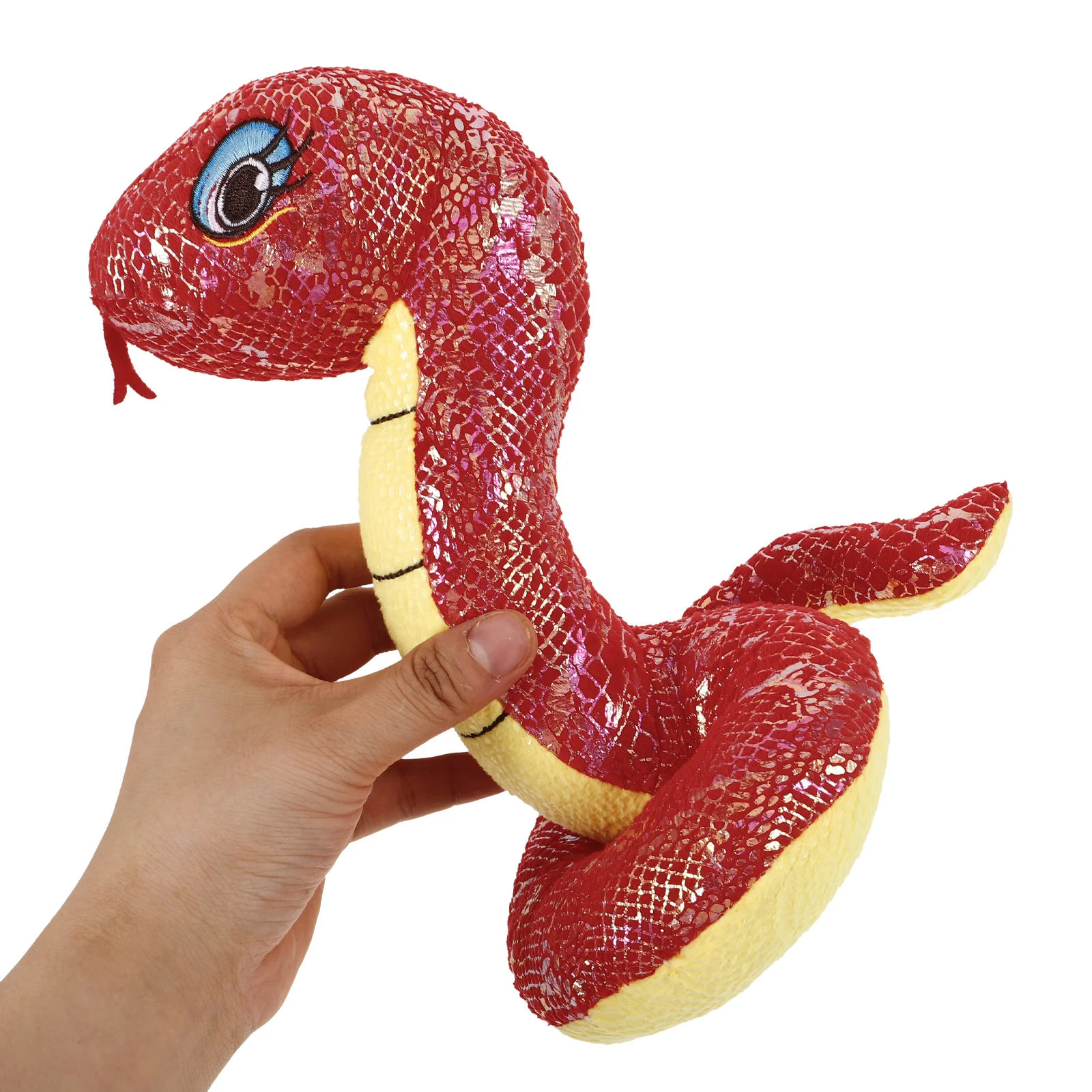 Lantejoulas cobra de pelúcia cores brilhantes realista falso cobra brincadeira prop festa decoração halloween selva sensorial animal de pelúcia