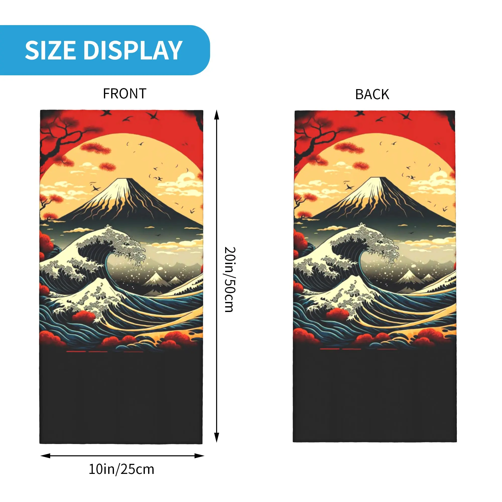 The Great Wave off Kanagawa Bandana Winter Neck Warmer Women Windproof Wrap Face Scarf for Hiking  Gaiter Headband