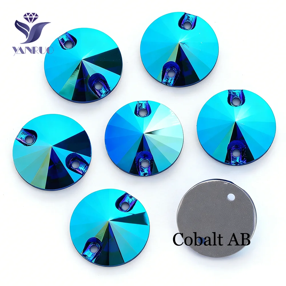 YANRUO 3200 Rivoli Color AB 8mm 10mm 12mm Charm Kristall Aufnähbare Elemente Strasssteine Dekoration für Mode, Leotard, Kleid, Gymnastik – Detail 7