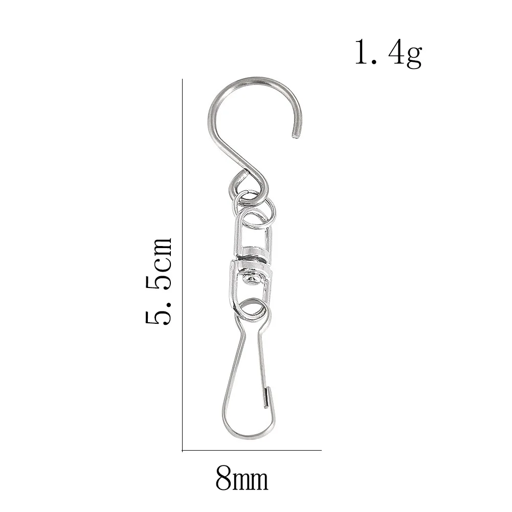 10 teile/los Windspiel haken 360 Grad drehbarer S-Typ Edelstahl Lager haken für Party Blumentopf Kronleuchter installieren hängen – Detail 3