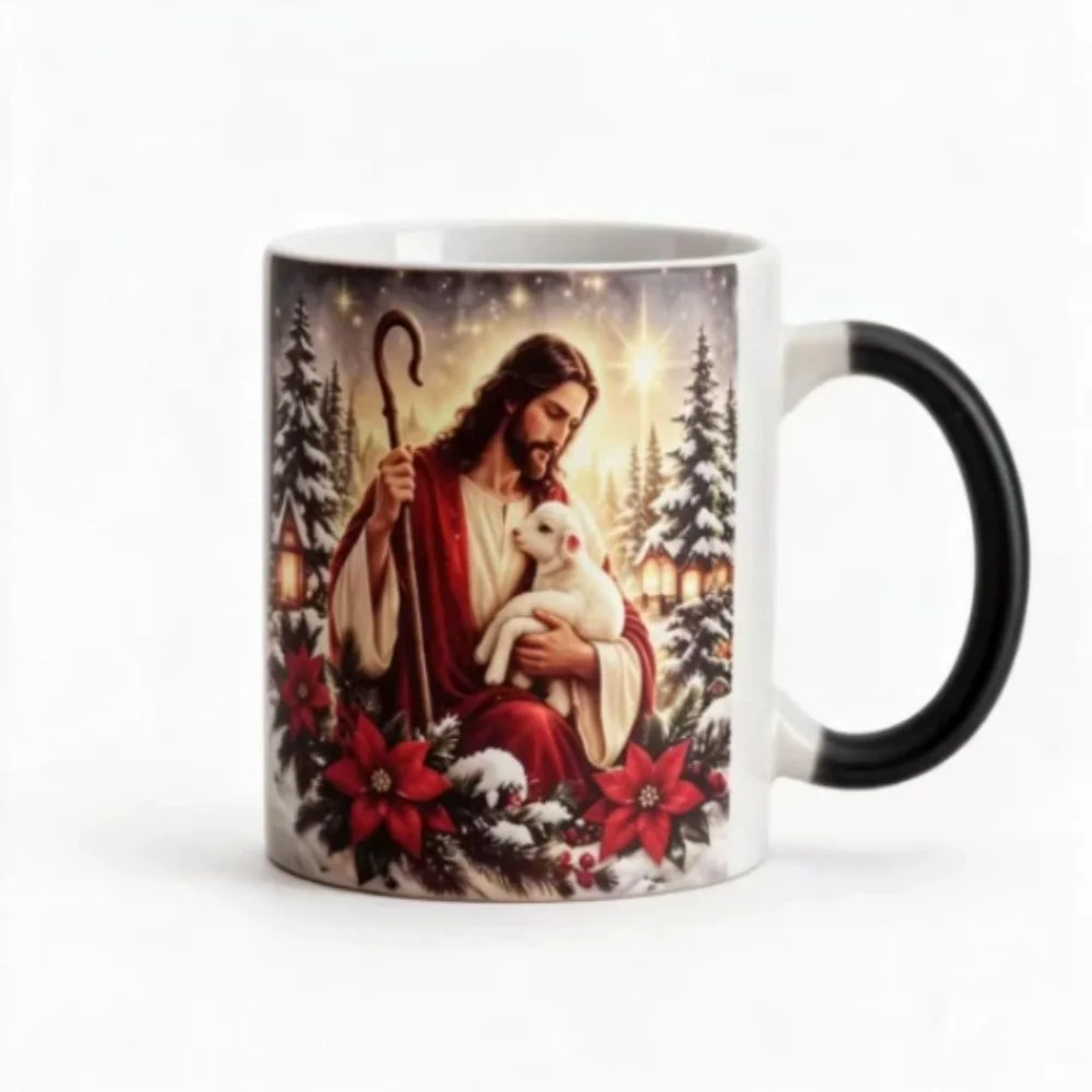 Heat Activated Color Changing Mug Heat Sensitive Discoloration Heat Sensitive Mug Christmas Theme Eye-catching