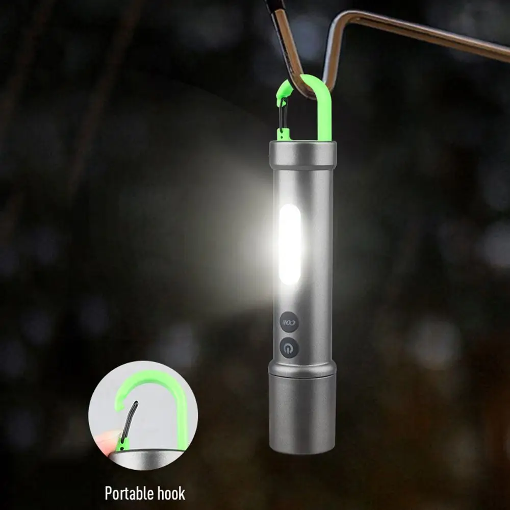 With Side Lamp Strong Light Flashlight Rechargeable Waterproof Outdoor Small Flashlight Convenient Multifunctional Camping Lamp