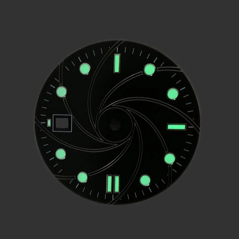 New 31mm Watch Dial for ETA 2836 2824 Movement Green Luminous Watch Face for DG 2813 2824 Miyota 8200 82 Series