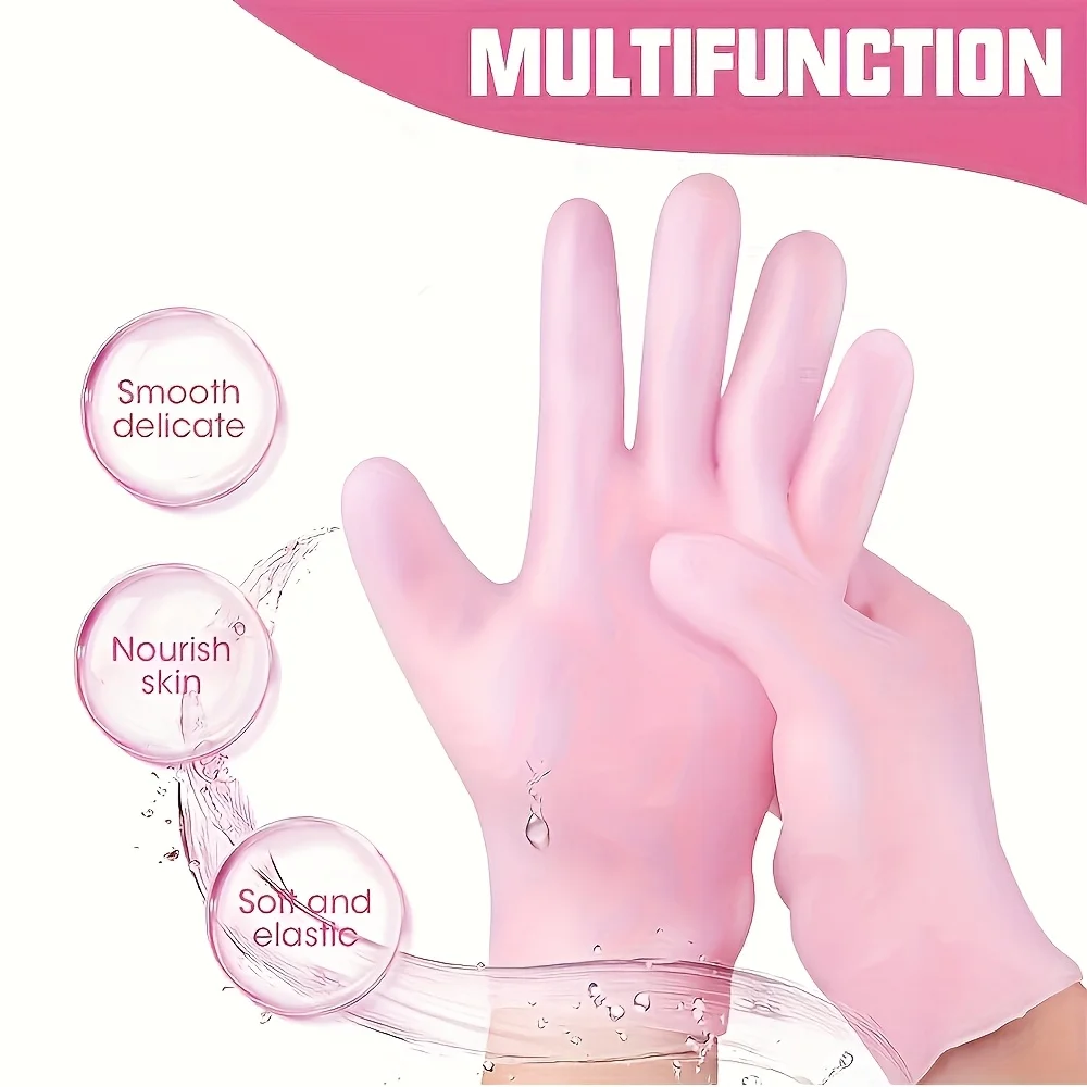 

1Pair Reusable Silicone Moisturizing Care Gloves, Specially Designed For Dry And Cracked Hand Skin, Lightweight Comfortable